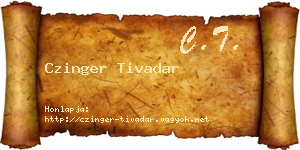 Czinger Tivadar névjegykártya